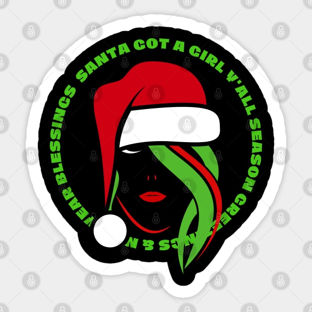 Lady in Santa Hat Sticker by GraphXFashions